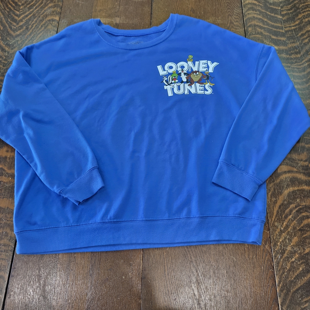 Warner Bros. Looney Tunes Blue Sweatshirt  sz L